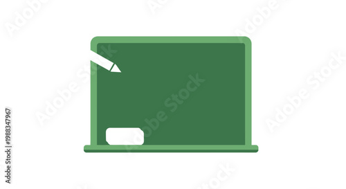 Minimalistic school board illustration with pencil and eraser for educational purposes