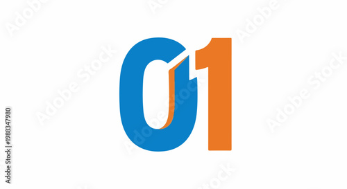 Bold blue "C" and orange "1" with 3D effect on white background