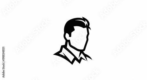 Minimalist icon of a man's head and shoulders in a suit
