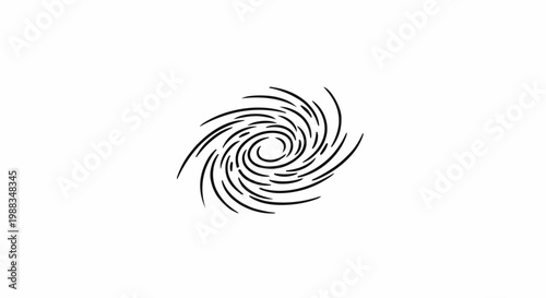 Black swirling lines creating a vortex or spiral pattern on a white background