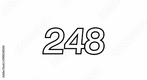 Bold black outline numbers 248 on a white background