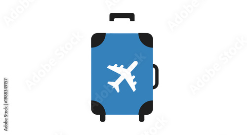 A symbolic depiction of travel, adventure, and exploration via airplane and luggage