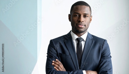 Wallpaper Mural Confident African American businessman in suit with arms crossed. Torontodigital.ca
