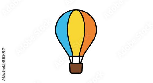 Illustration of a Colorful Hot Air Balloon Against a Clean White Background
