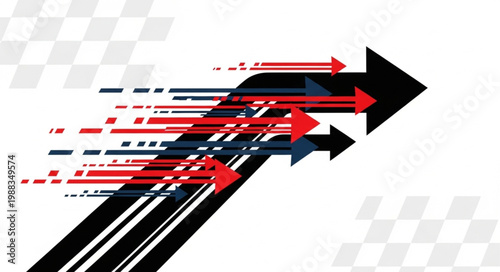 Multiple Arrows Moving Forward Fast.