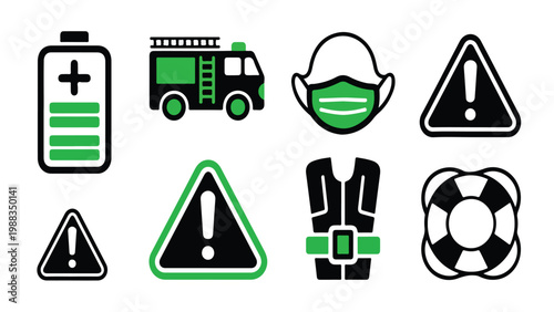 vector illustration of a set of gas mask