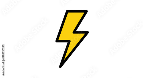 A graphic illustration depicting a stylized yellow lightning bolt icon on a white background Free Download A graphic illustration depicting a stylized yellow lightning bolt icon on a white background - GFXLoad