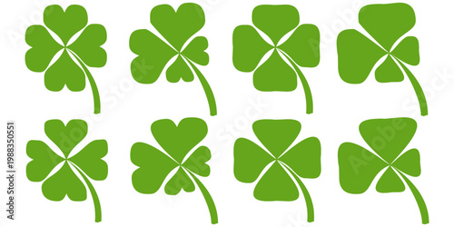 Clover leaf illustration in flat style. Clover leaf vector design symbolizes trust, hope, love, and good luck.	

