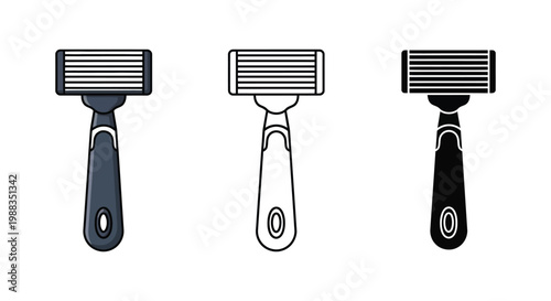 Razor vector icons set for shaving and grooming needs