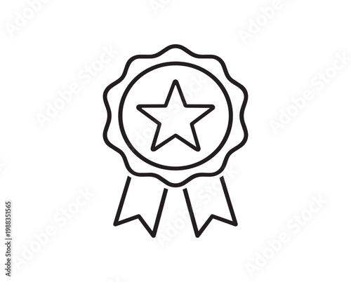 Elegant Award Ribbon Icon Symbolizing Achievement, Recognition, and Excellence