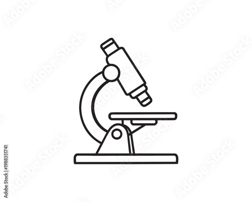 Microscope line icon representing scientific research laboratory analysis and education concept