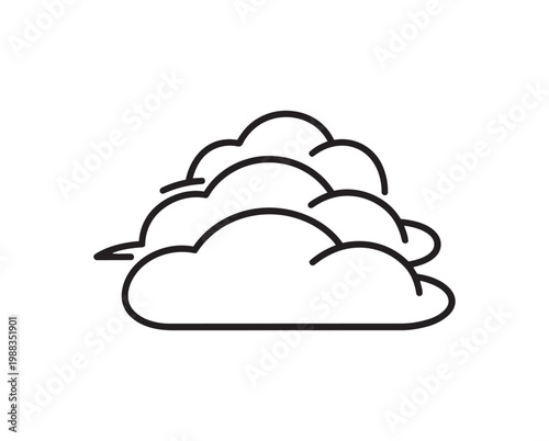 Minimalist Outline of Cloud Symbol Representing Weather, Nature, and Digital Storage