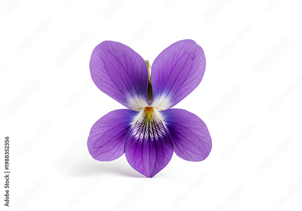 Obraz premium Closeup of a vibrant purple violet flower isolated on white background 4.