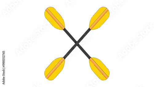 yellow kayak isolated on white