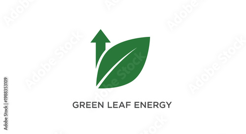 Green Leaf Energy Logo Represents Eco-Friendly Renewable Power Generation