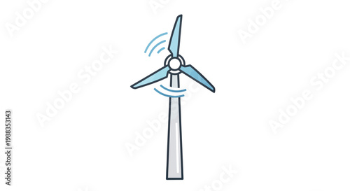 Illustrated image of a wind turbine, symbolizing clean energy and sustainable practices