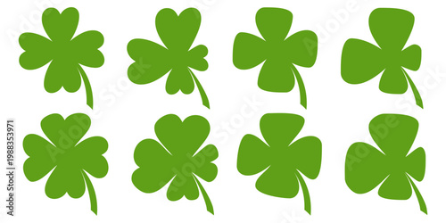 Clover leaf illustration in flat style. Clover leaf vector design symbolizes trust, hope, love, and good luck.	
