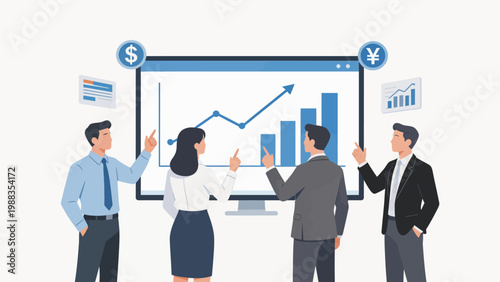 Business team analyzing financial data