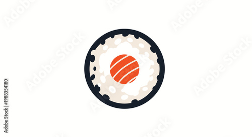 Minimalist sushi illustration showcasing fresh ingredients and appealing visual design style