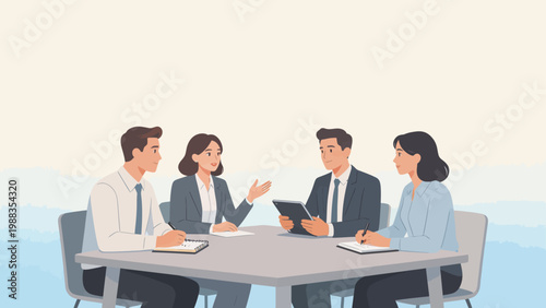 Business meeting with four professionals