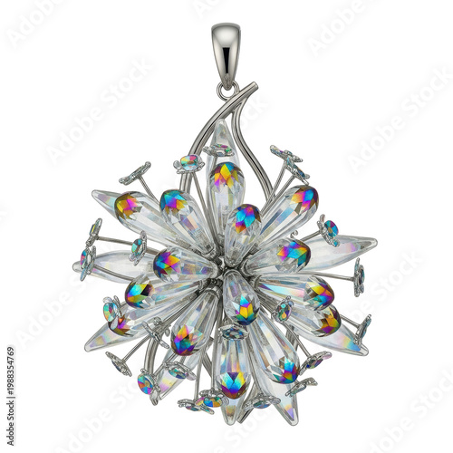 Jewelry pendant sparkling crystal iridescent gems