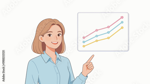 Woman presenting growth chart