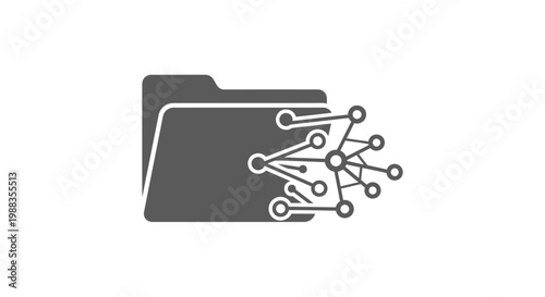 Digital Folder Icon Symbolizing Data Network Connectivity and Information Storage