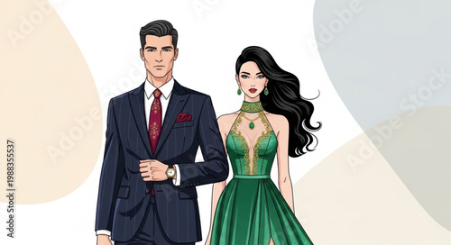 Man and woman in formal wear.