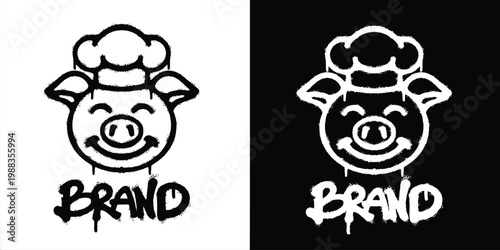Pig and Cook Urban graffiti style logo