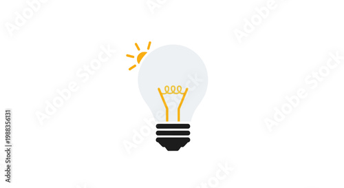 A symbolic illustration of a lightbulb representing an idea or innovation on a white background