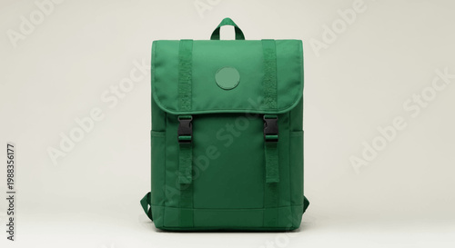 A vibrant green backpack against a soft background for travel and everyday use