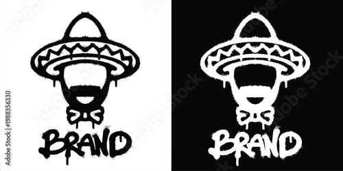 Mexican Macho Urban graffiti style logo