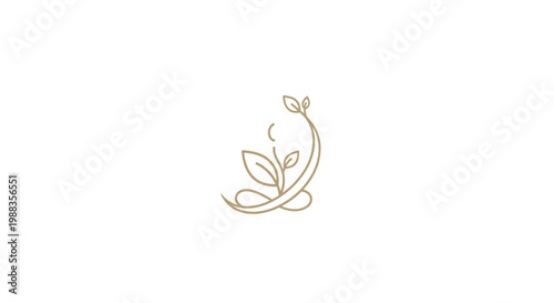 Minimalist logo of a person meditating with a plant, representing growth and well-being