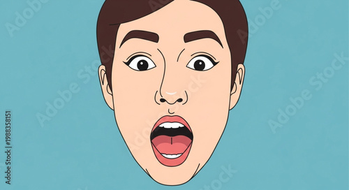 Man with Surprised Facial Expression.