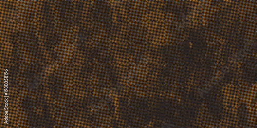 Orange and Black Halftone Grunge Texture Background with Distressed Dot Pattern. Vector Illustration