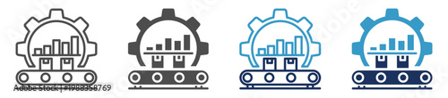 lean manufacturing multi purpose icon set