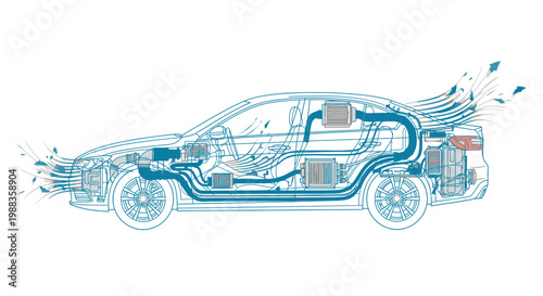 Automotive Engineering Illustration - Vehicle System Overview