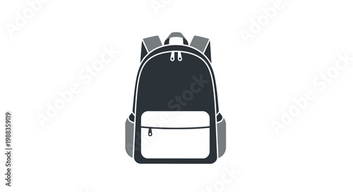 Minimalist graphic of a backpack, perfect for school or travel purposes