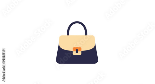 Minimalist Illustration of a Stylish Handbag with a Simplified Color Palette and Design