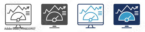 monitor performance multi purpose icon set