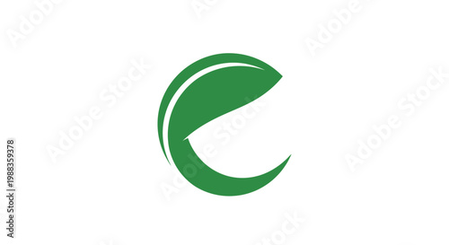 Minimalist green leaf logo design representing growth, nature and ecology in a simple style