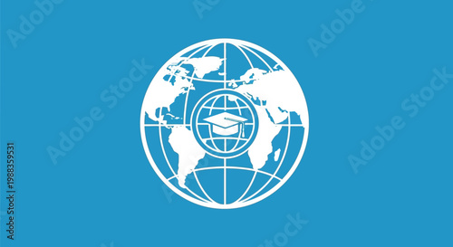 Symbolic representation of global education and knowledge dissemination across borders worldwide
