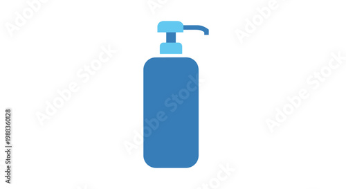 Minimalist Blue Liquid Dispenser Illustration Against a Clean White Background
