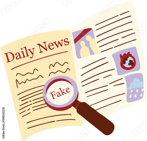 Fake News Concept with Magnifier