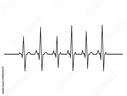 Electrocardiogram displaying a regular heartbeat rhythm representing vital signs and cardiac function