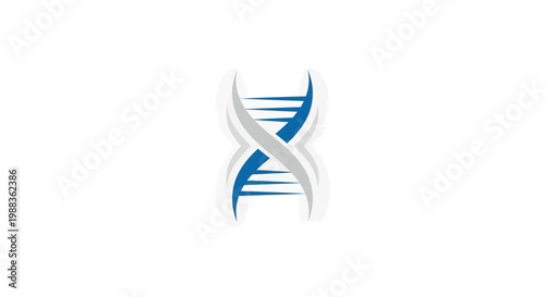Free Download Abstract illustration of a DNA helix in blue and gray against a white background - GFXLoad