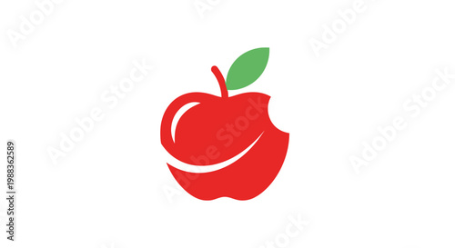 Minimalistic apple illustration showcasing a clean design with a bite taken out of it