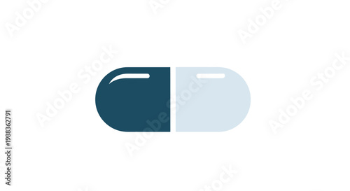 Medical capsule illustration on white background, representing medicine and healthcare