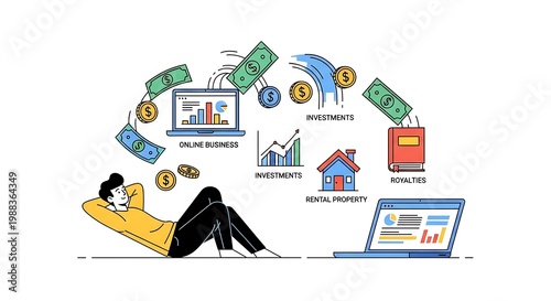Passive income streams through online and traditional investments