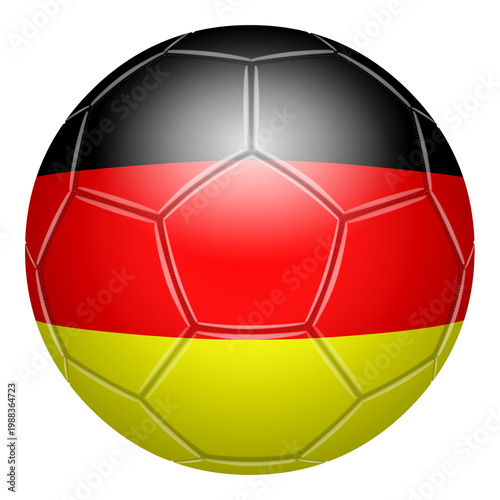 Football in national colours on a transparent background
